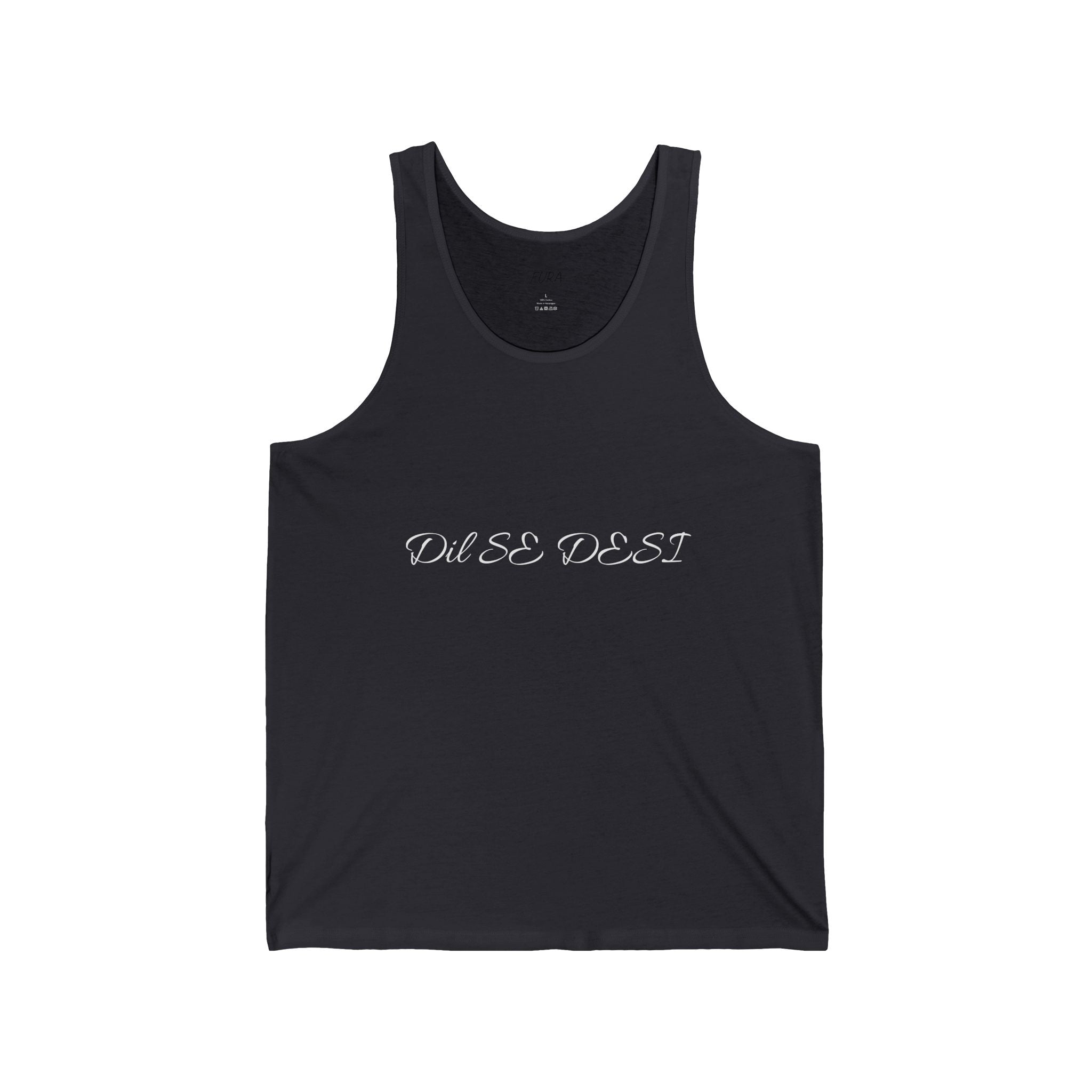 Dil se Desi Tank Top — Minimal Urdu/English Text Summer Vest